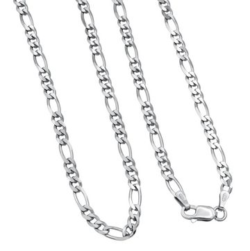 Kauf-mich-weg by Bella T Silberkette Figarokette 925 Sterling Silber rhodiniert 3,5mm breit, Länge wählbar 45 - 60cm