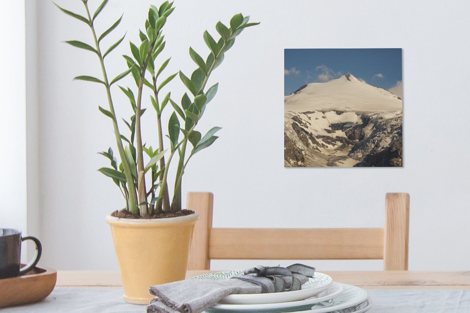 OneMillionCanvasses® Leinwandbild Wohnzimmer St), (1 Schlafzimmer für Die Bilder Sonne Hohe in, Nationalpark Tauern Gletscher im Leinwand auf scheint einen