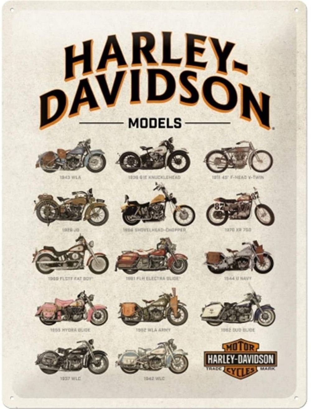 Nostalgic-Art Metallschild Blechschild 30 x 40 cm - Harley-Davidson - Models