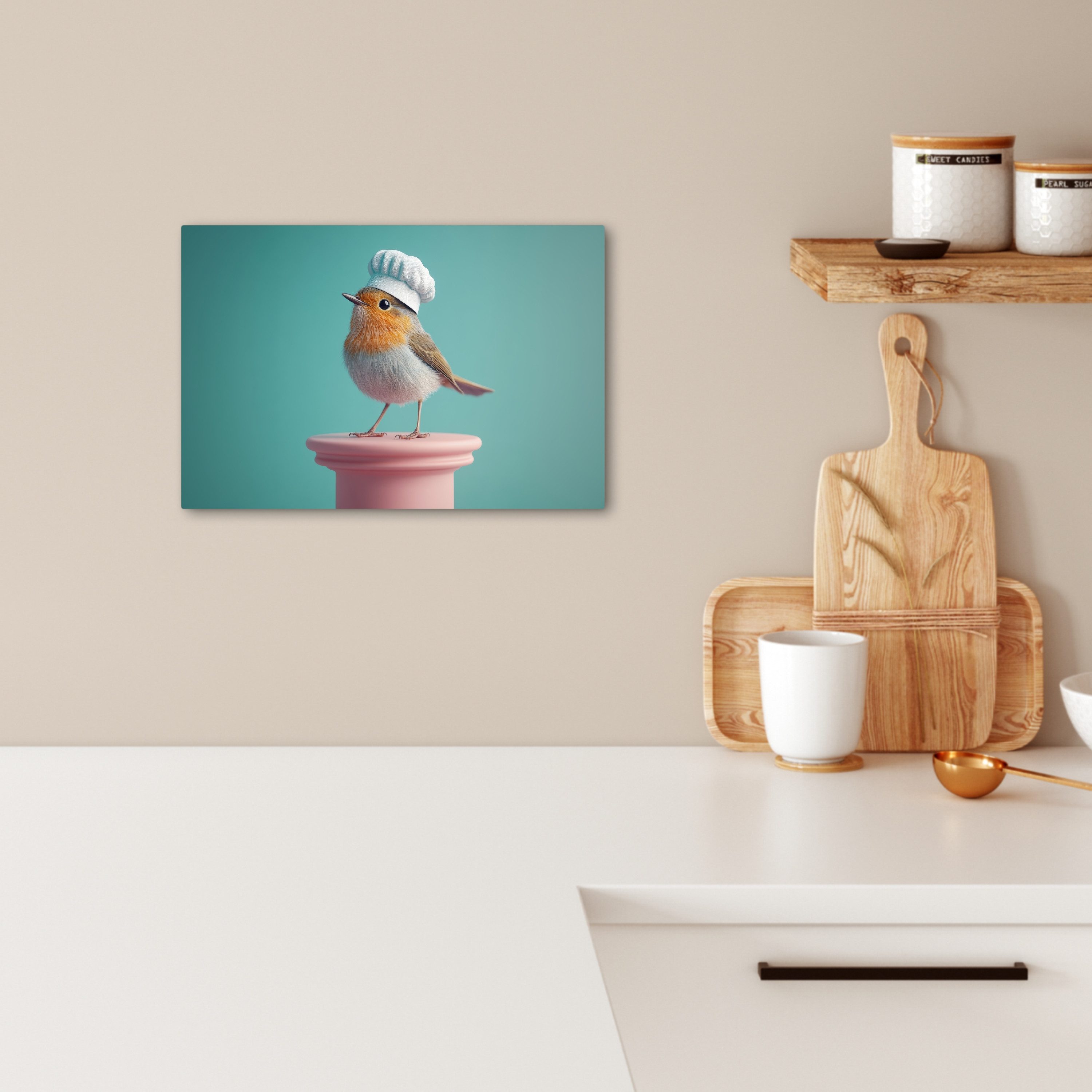 OneMillionCanvasses® Leinwandbild Rotkehlchen - Vogel - günstig online kaufen