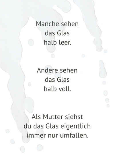 Postkarte "Manche sehen das Glas halb leer. Andere sehen ..."