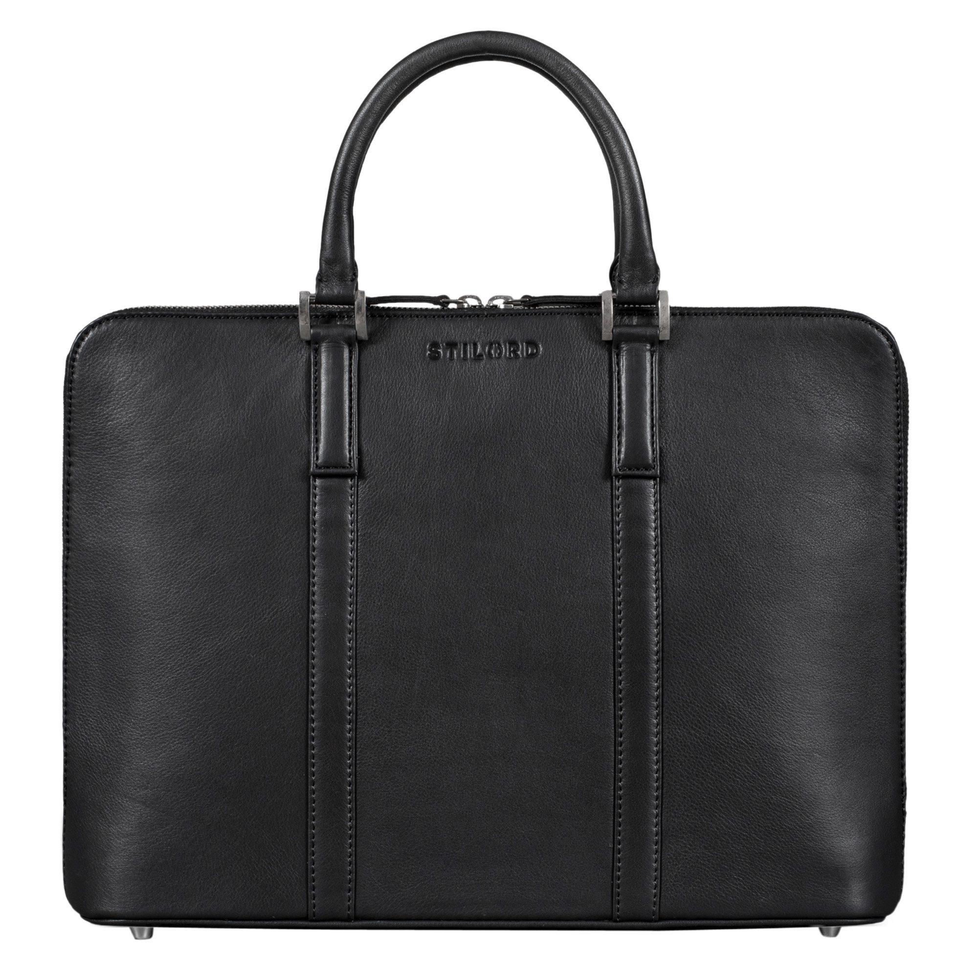 STILORD Handtasche "Leonora" Schmale Aktentasche Damen Leder 15,6 - 16 Zoll Laptoptasche