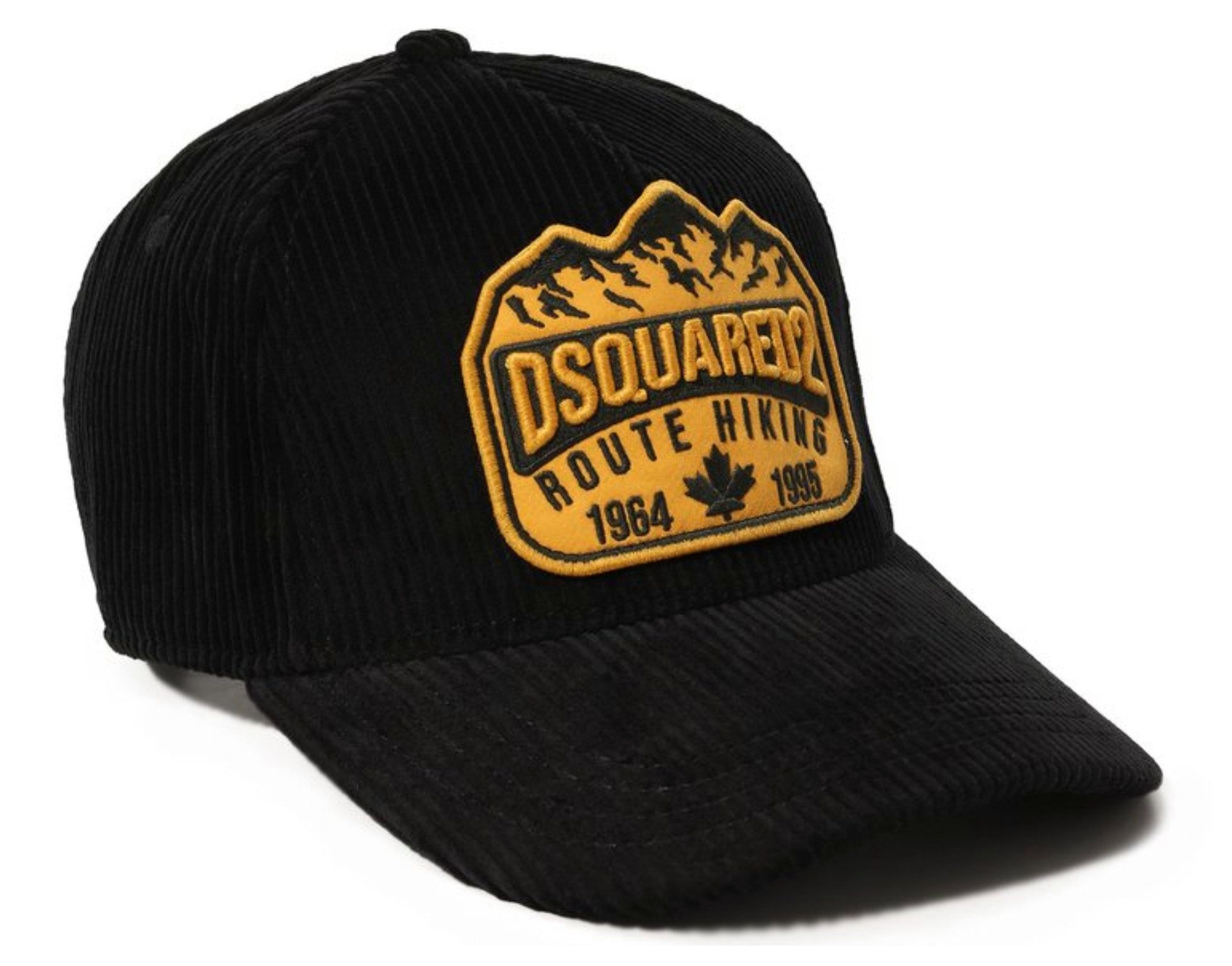 Dsquared2 Baseball Cap Cord Route Hiking Patch Kappe Mütze Basebalkappe Cap strukturierter Baumwoll-Cordqualität