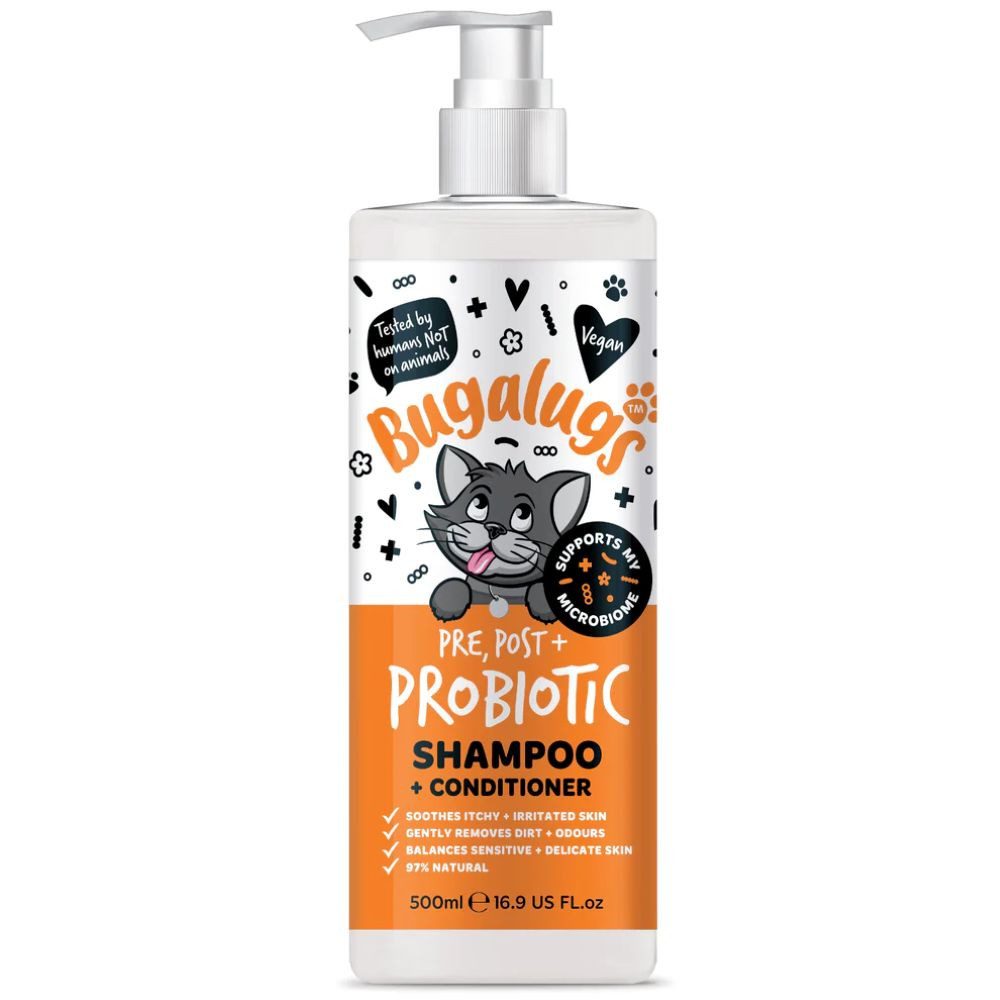 Bugalugs Fellpflege Bugalugs Probiotic Shampoo für Katzen – Pre-, Pro- & Postbiotische, 500 ml, (1-St), Probiotisch, Präbiotisch, Postbiotisch