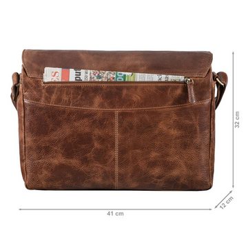 STILORD Laptoptasche "Tom" Vintage Leder Umhängetasche