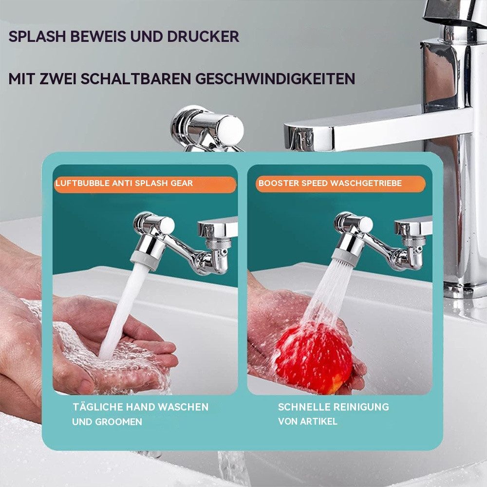 PFCTART Waschbeckenbrause Wasserhahnbelüfter drehbar 1080° drehbarer günstig online kaufen