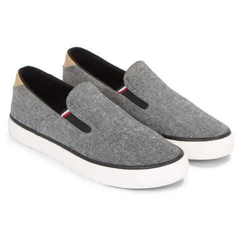 Tommy Hilfiger TH HI VULC LOW SLIPON CHAMBRAY Slipper Slip-On Sneaker, Freizeitschuh mit praktischen Stretcheinsätzen