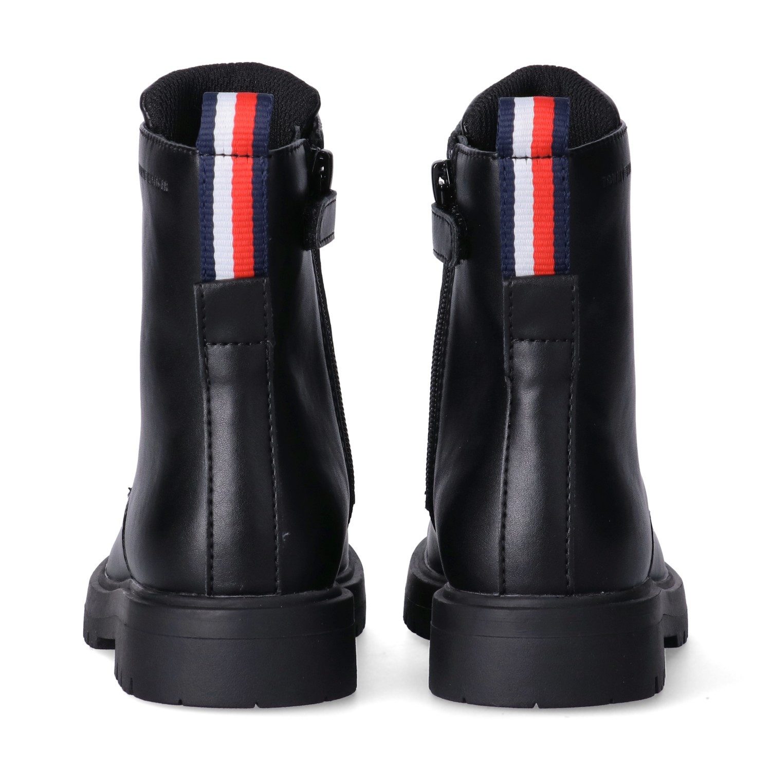 Tommy Hilfiger Schnürboots Herbstboots, Schnürstiefelette mit farbigem Textilband an der Ferse