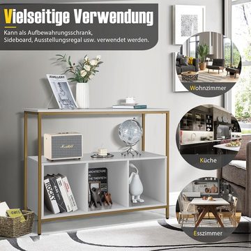 KOMFOTTEU Sideboard Buffetschrank, mit Ablagen & erhöhten Metallbeinen