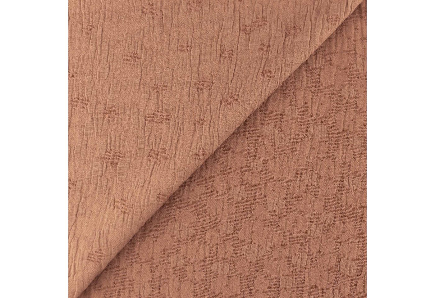 Thumbnail - maDDma Stoff Musselin Jacquard Double Gauze ab 1m x 1,4m Double Face Design, zedernrot