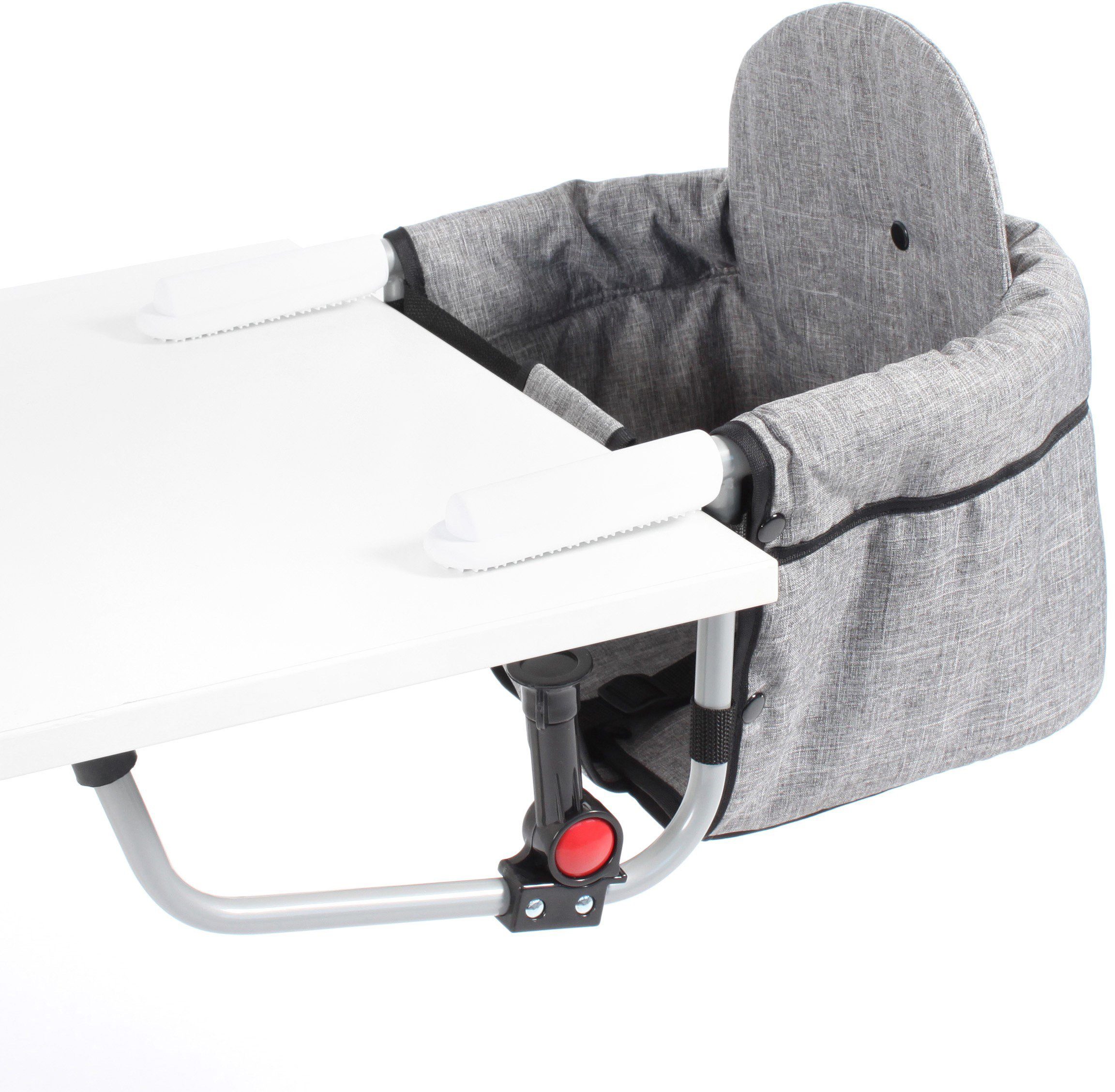 CHIC4BABY Tischsitz Relax, Melange Grau, zusammenfaltbar platzsparend