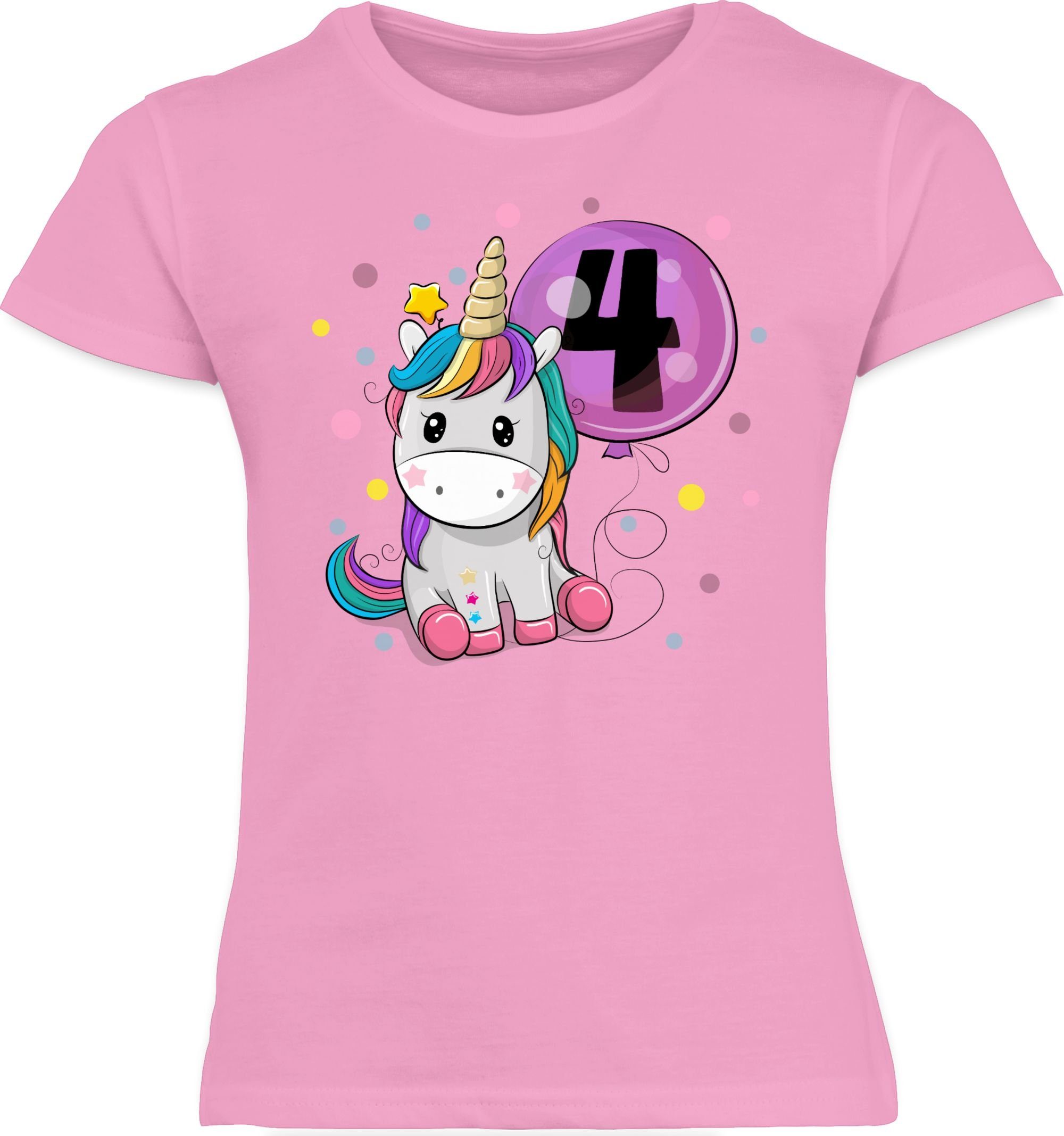 T-Shirt Einhorn 4 Geburtstag Mädchen Kindergeburtstag 4 Jahre