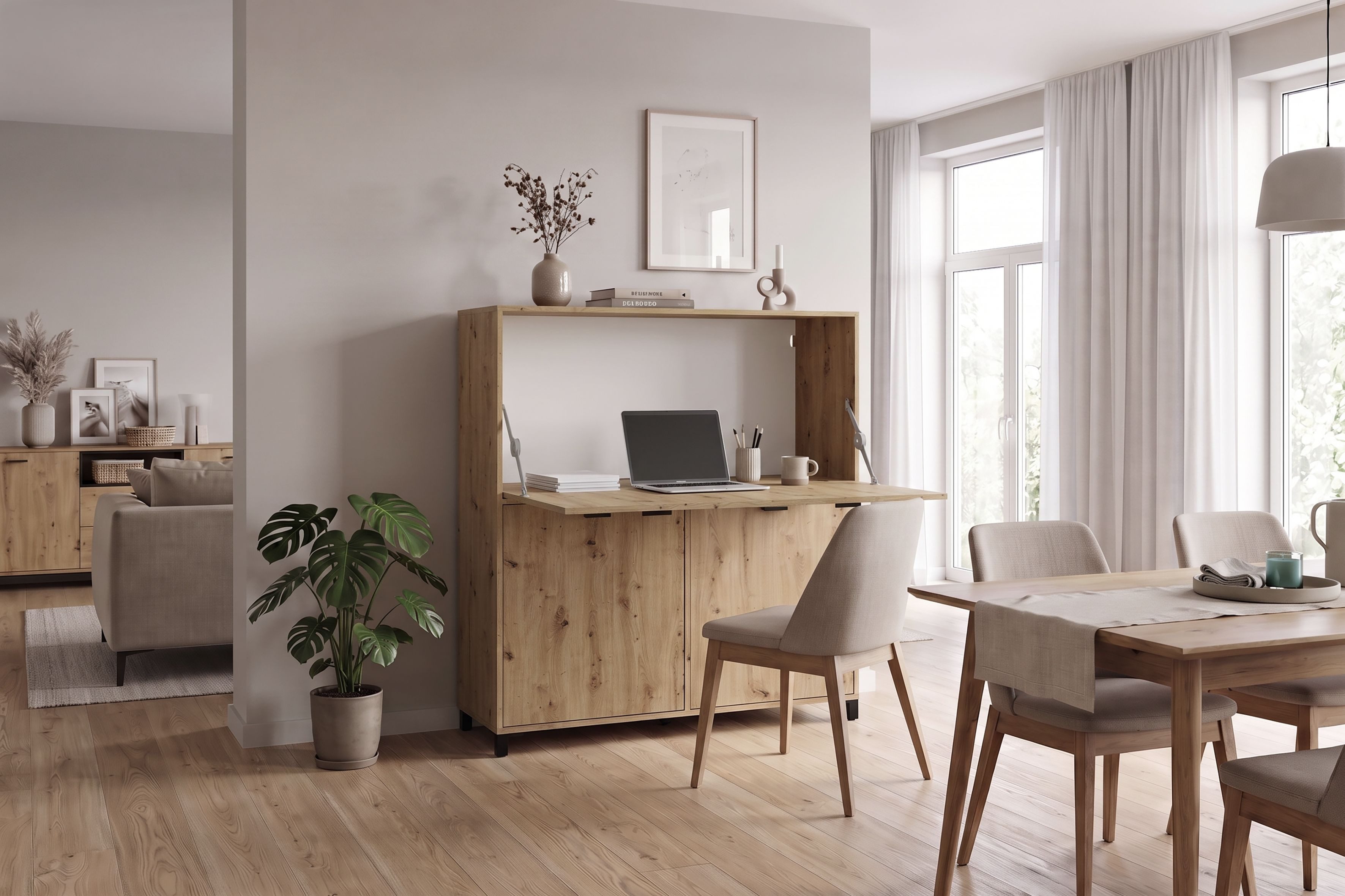 OTTO home Sekretär Melton, platzsparende Arbeitslösung mit viel Stauraum, Breite 120 cm – Bild 2 von 5