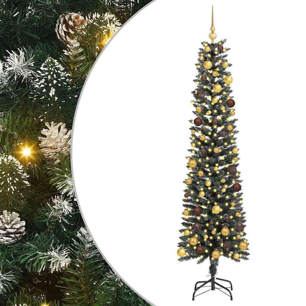 vidaXL LED Baum Künstlicher Weihnachtsbaum mit 300 LEDs mit Ständer Grün 210 cm