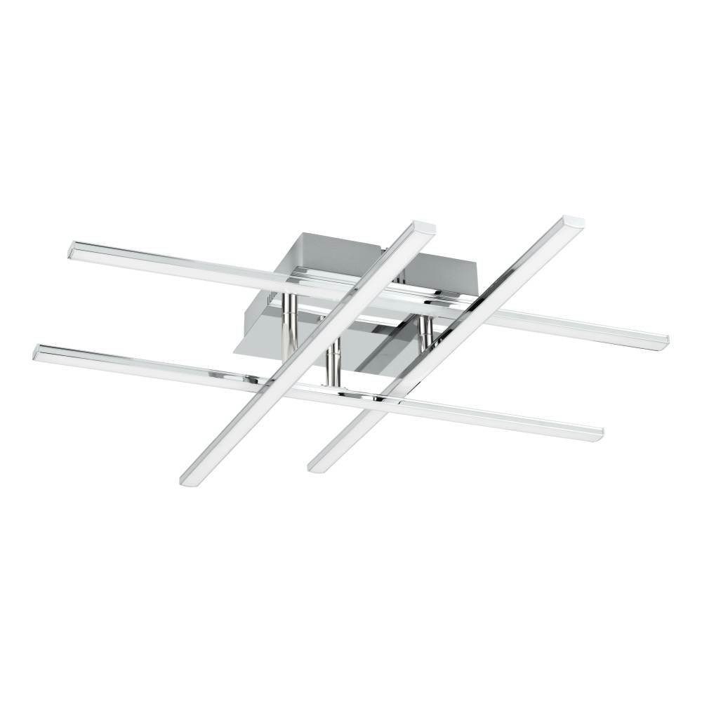EGLO Deckenleuchte LASANA 1 Deckenlampe, chrom, weiß, schlanke Bauform, Wohnzimmerlampe, LED fest integriert, Warmweiß, Esszimmer, Küche, Schlafzimmer, modern, minimalistisch, 50x50x9,5cm