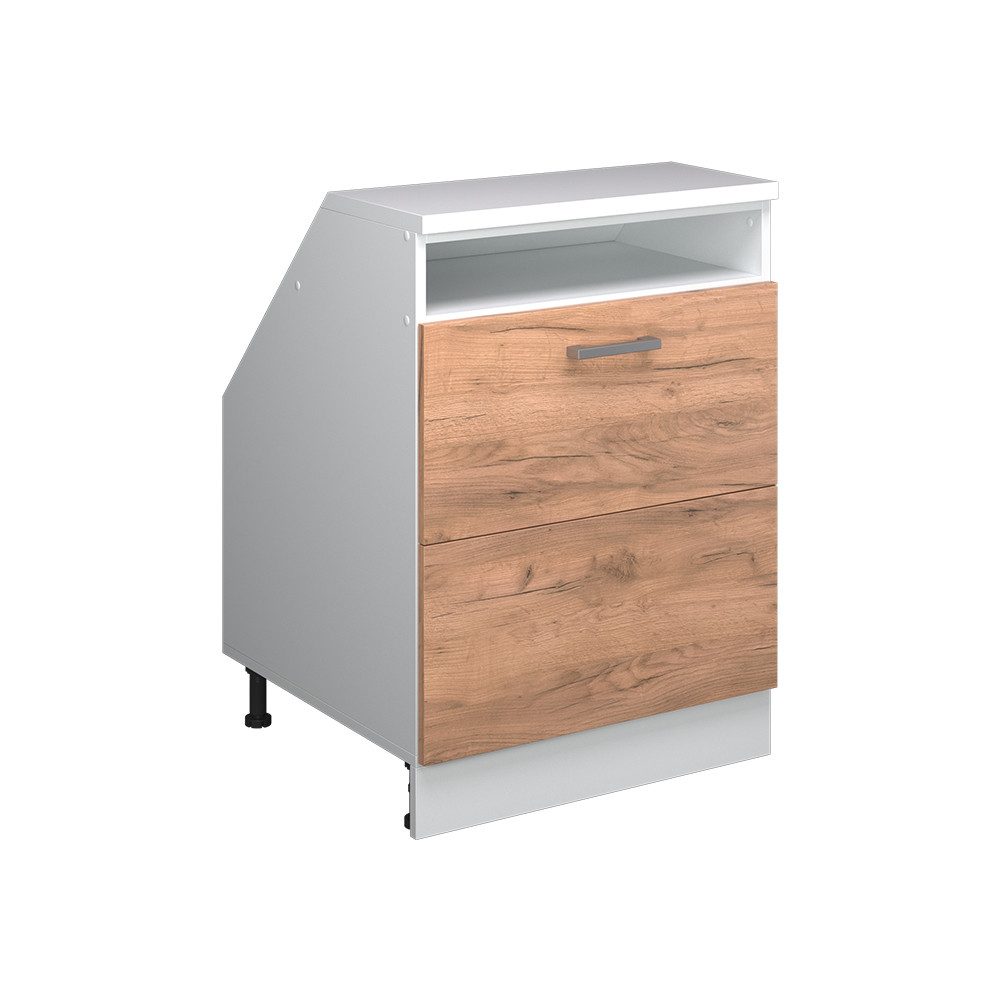 Vicco Kommode Rion, Goldkraft Eiche/Weiß, 60 x 81.6 cm mit 2 Schubladen, Schrank... (1 St)