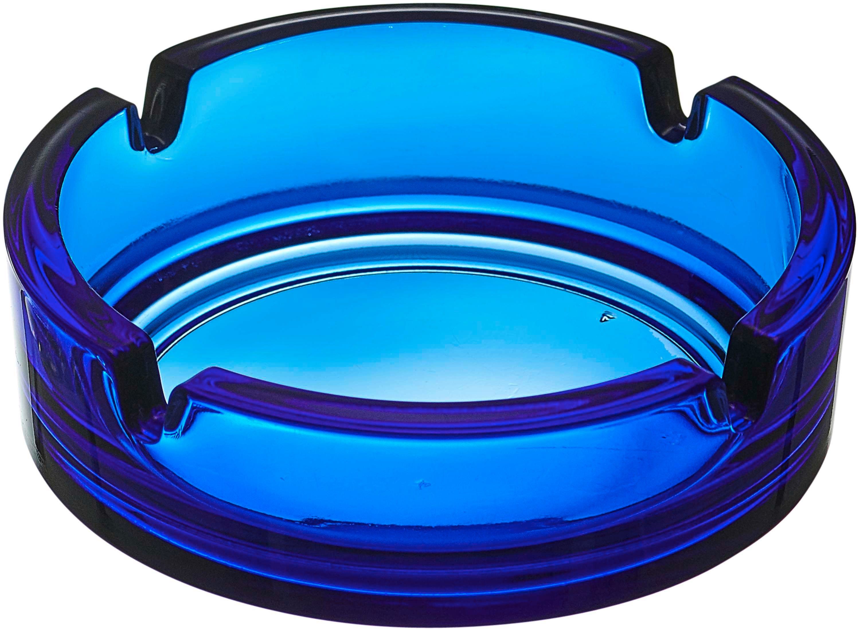 Ritzenhoff & Breker Aschenbecher R&B Aschenbecher Ascher rund Ø 10 cm Glas  aqua blau stapelbar