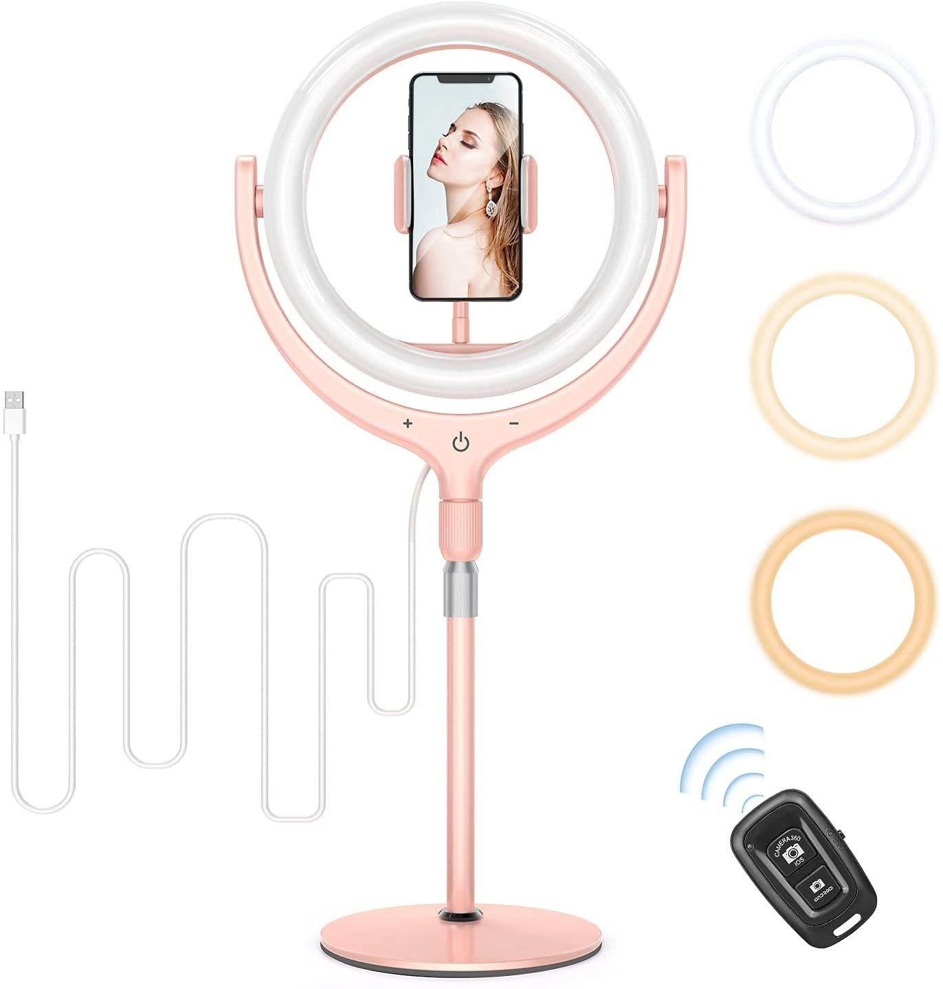 Ringlicht 10 Zoll Ringlicht mit Stativ Ringleuchte, H63cm,Fülllicht,Beleuchtung
