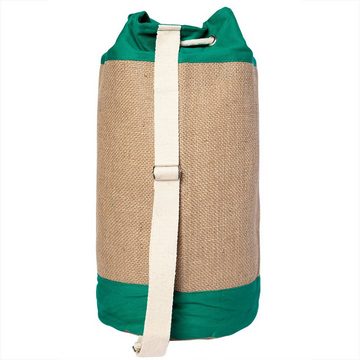 ANEMOSS Strandtasche Anemoss Marine Collection Sailboat Grüne Jute Tasche (1-tlg)