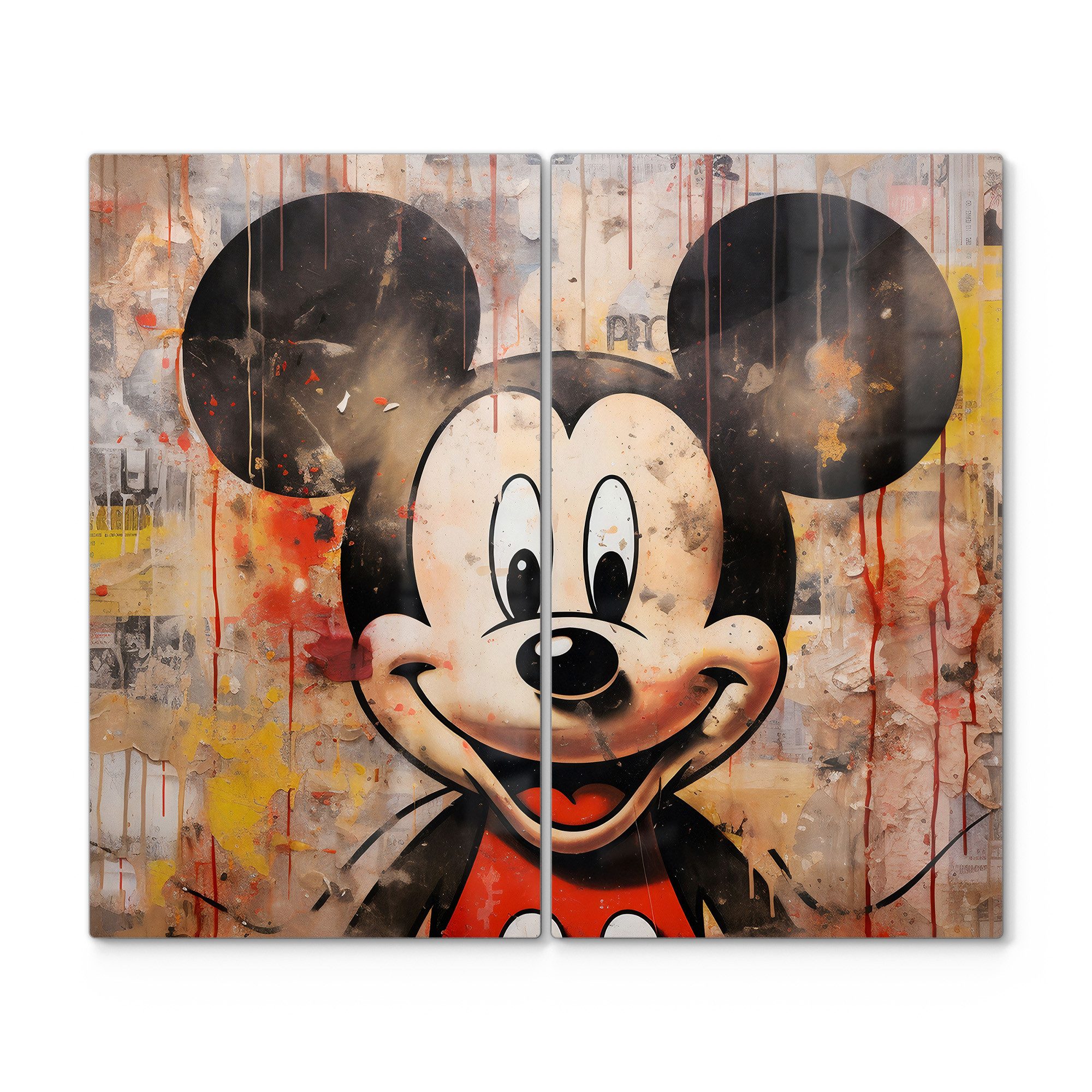 DEQORI Herdblende-/Abdeckplatte 'Urbane Nostalgie', Glas, (2 tlg), Herdabdeckplatte Ceranfeld Herd Platte Abdeckung Glasplatte