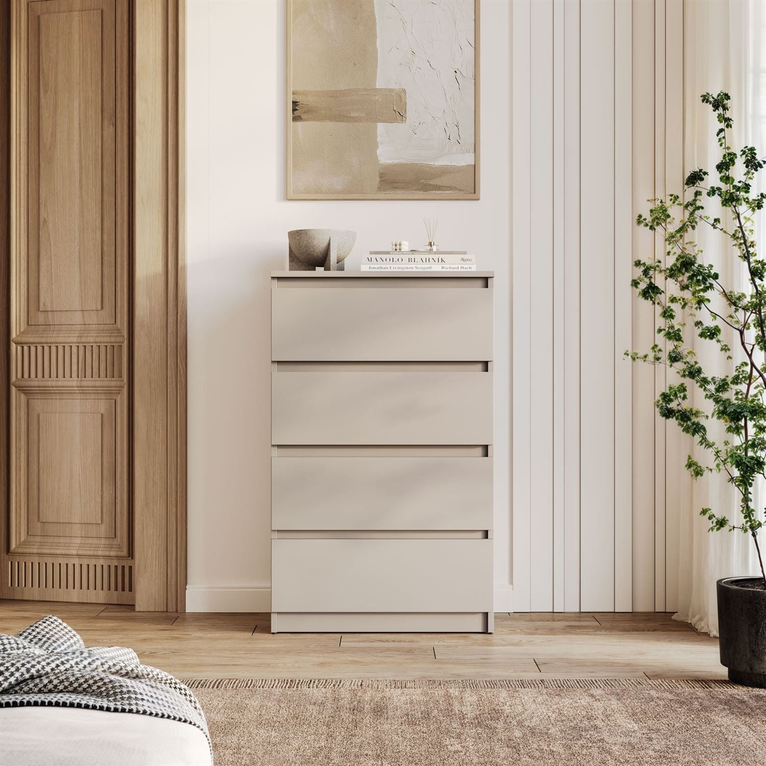 Lookway Kommode HANA M4 – elegante Kommode mit geräumigen Schubladen, Breite: 70 cm