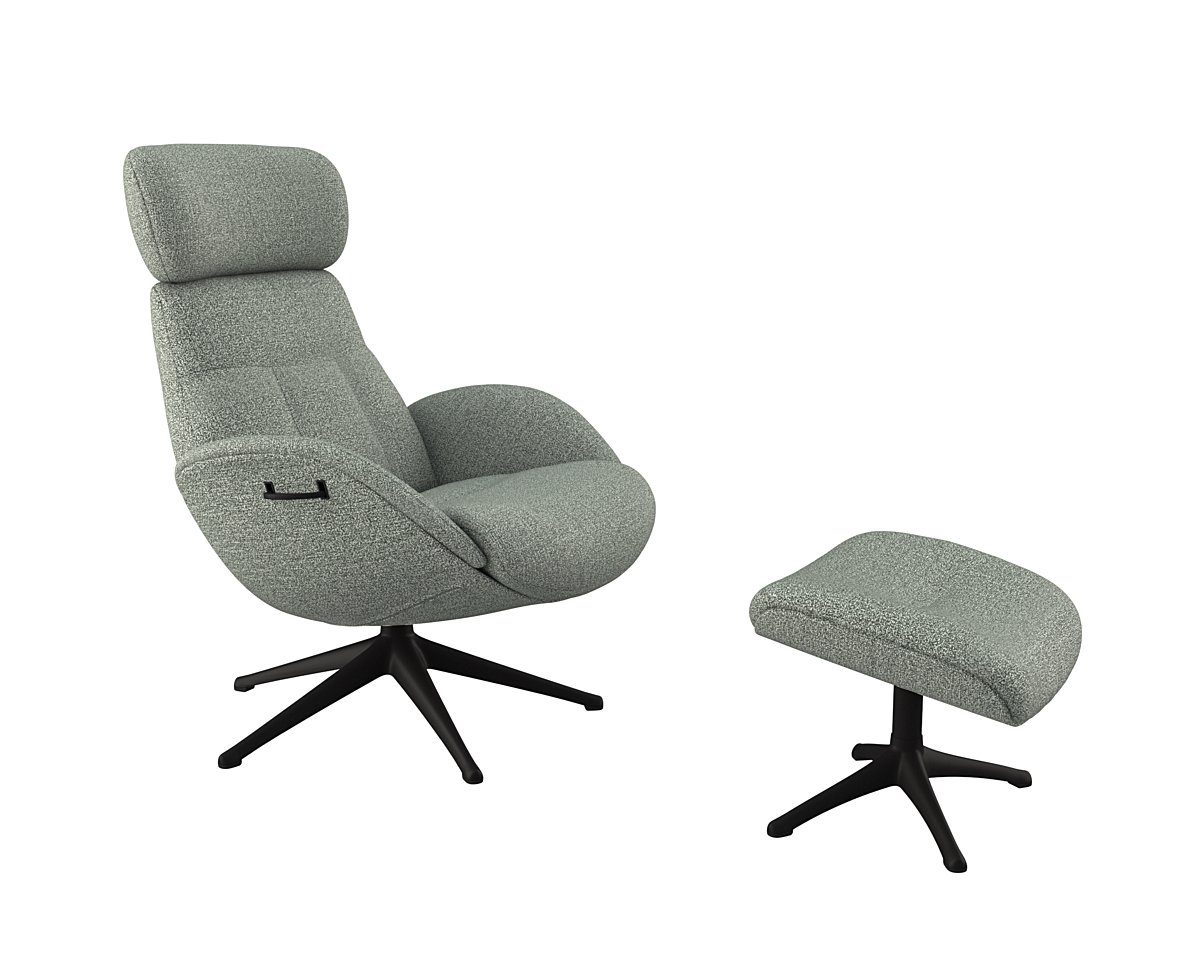 FLEXLUX Relaxsessel Elegant, Funktionssessel, verstellbarer Rücken- und Kopfstütze, Premium Komfort, Rücken- & Kopfteilverstellung, drehbar, Fuß schwarz