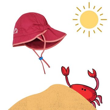 Finkid Schirmmütze Finkid Helle Sonnenhut Rose/Beet Red Bindeband Sommermütze mit Nackenschutz und Bindeband, schnelltrocknend, UV Schutz 50+