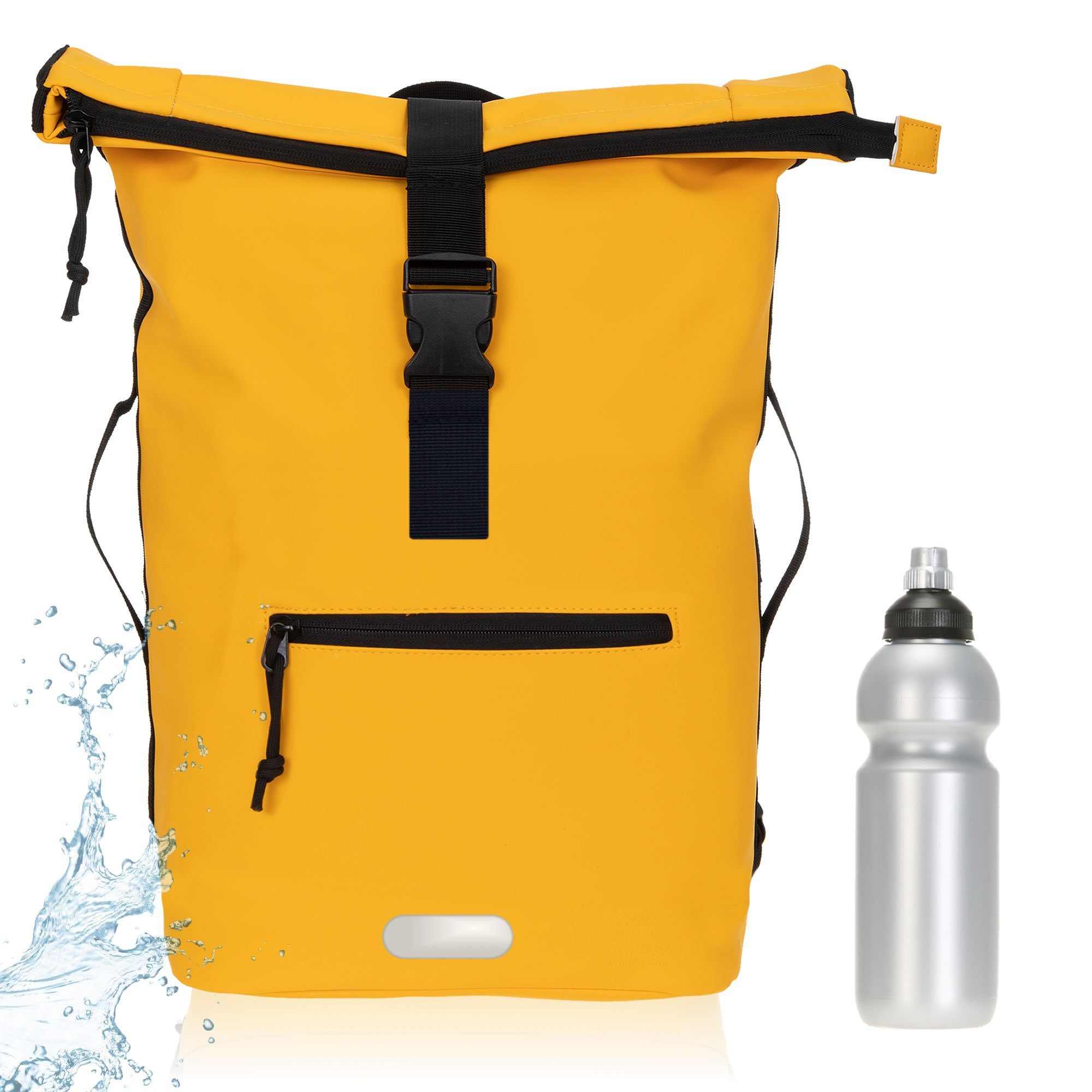 ELEPHANT Freizeitrucksack Time Bag aus Plane, Rucksack Laptoprucksack Daypack wasserabweisend + Trinkflasche
