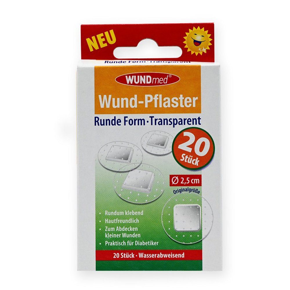 Axisis GmbH Wundpflaster WUNDPFLASTER 2,5 cm rund transparent, 20 St (20 St)