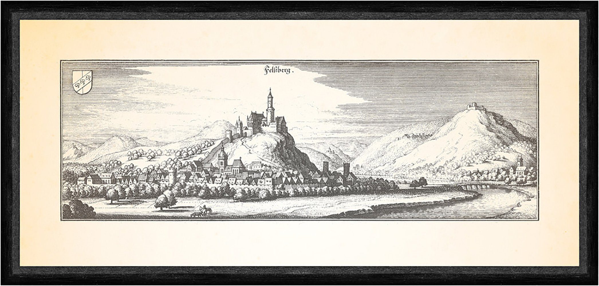 Kunstdruck Felsberg Felsburg Schwalm Eder Bienenkundemuseum Burg Faks_Merian 012