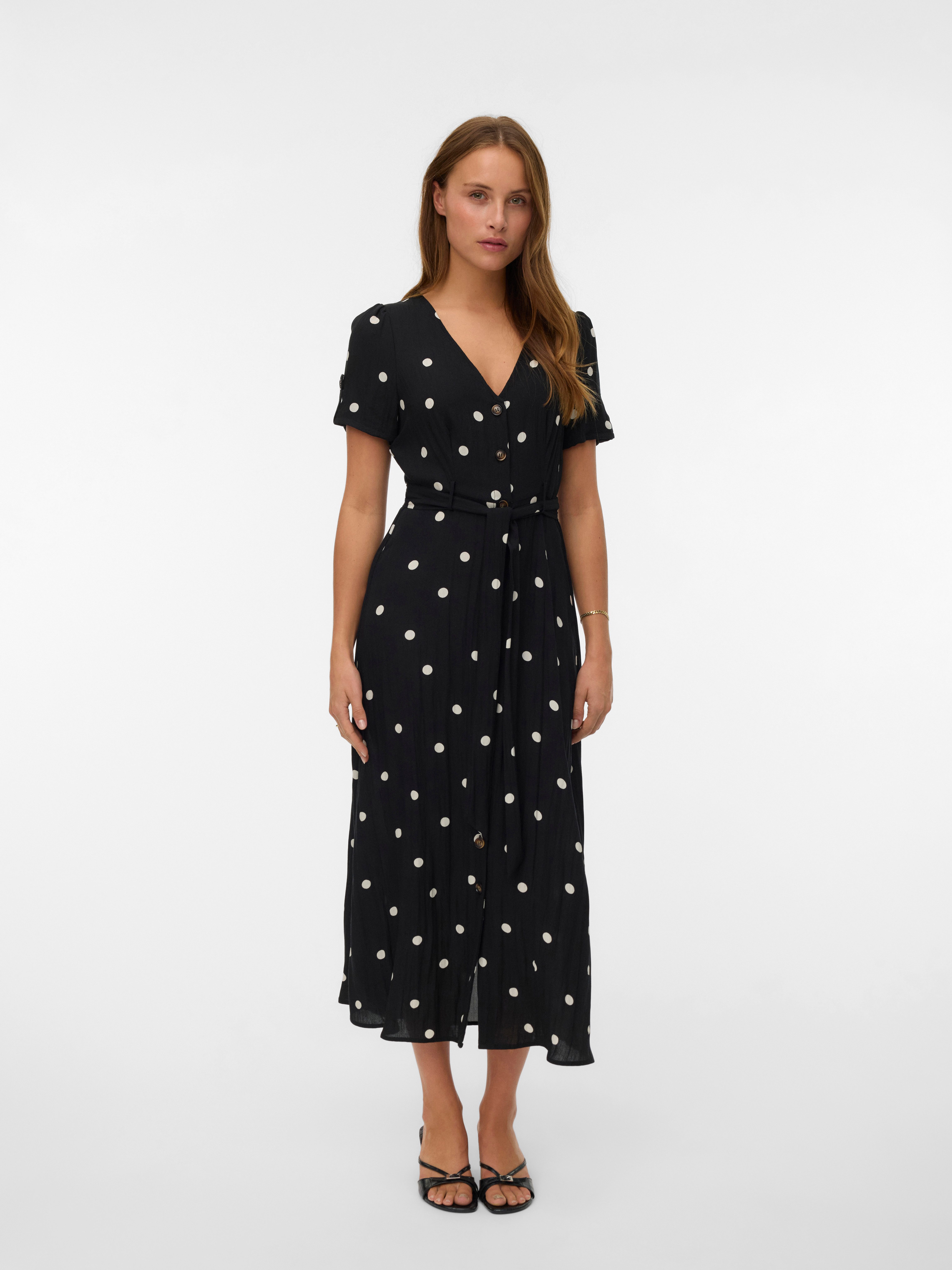 Vero Moda Sommerkleid VMJOAN S/S 7/8 SHIRT DRESS WVN BTQ Viskosemischung