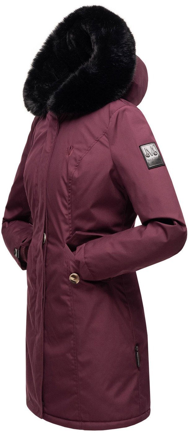 Marikoo Winterjacke Marikoo Karambaa Damen Winterjacke B843 warmer Parka mit kuschlig weichem Kunstfellkragen