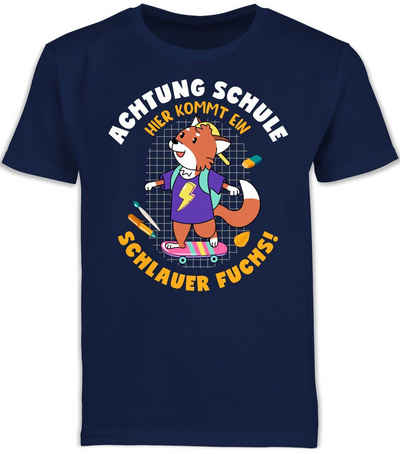 Shirtracer T-Shirt Schlauer Fuchs Einschulung Junge Schulanfang Geschenke