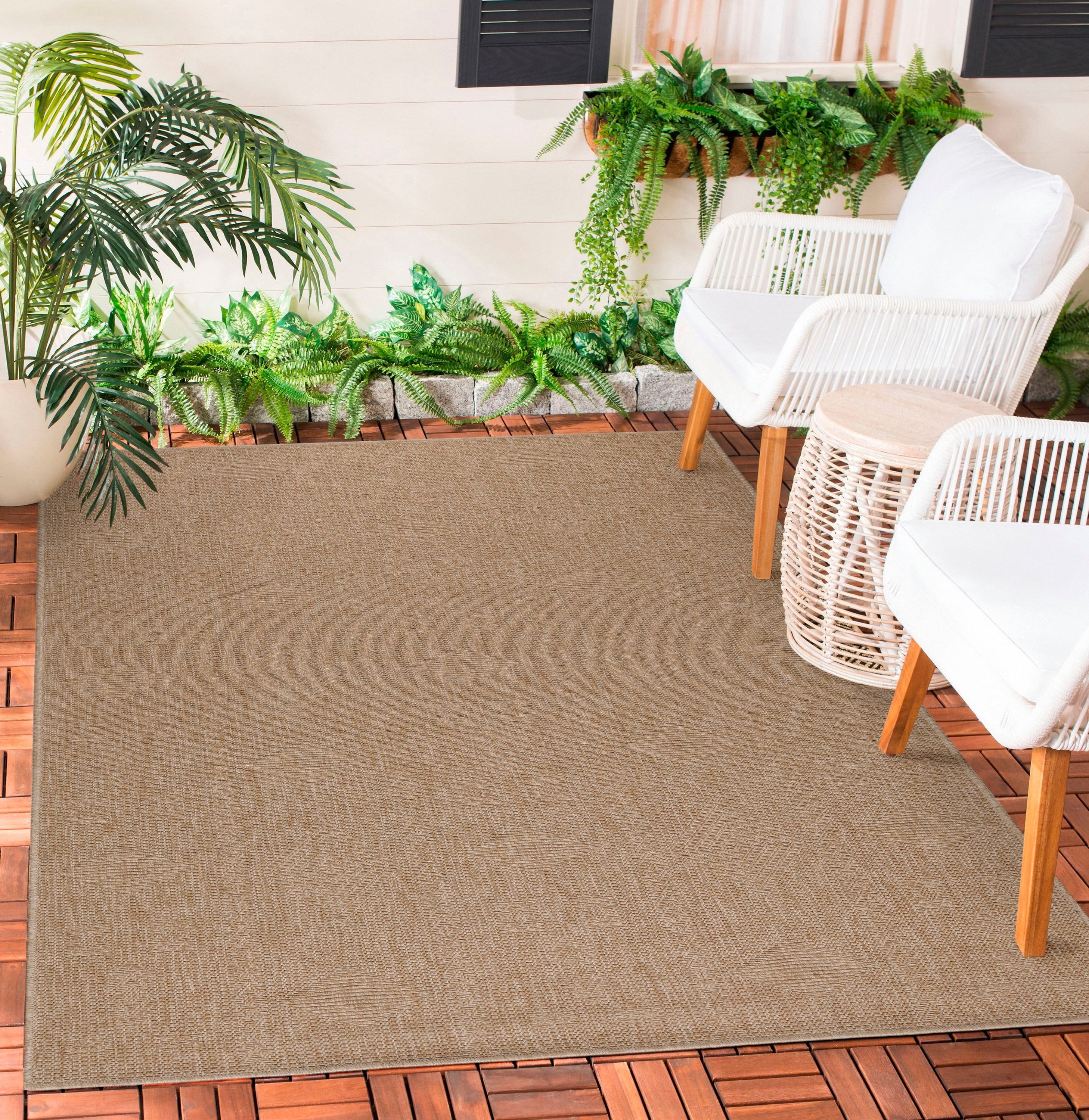 Teppium Teppich Vintage Design, Rechteckig, Höhe: 5 mm, Outdoor Teppich Vintage Design Natur Optik für Küche Balkon Terrasse