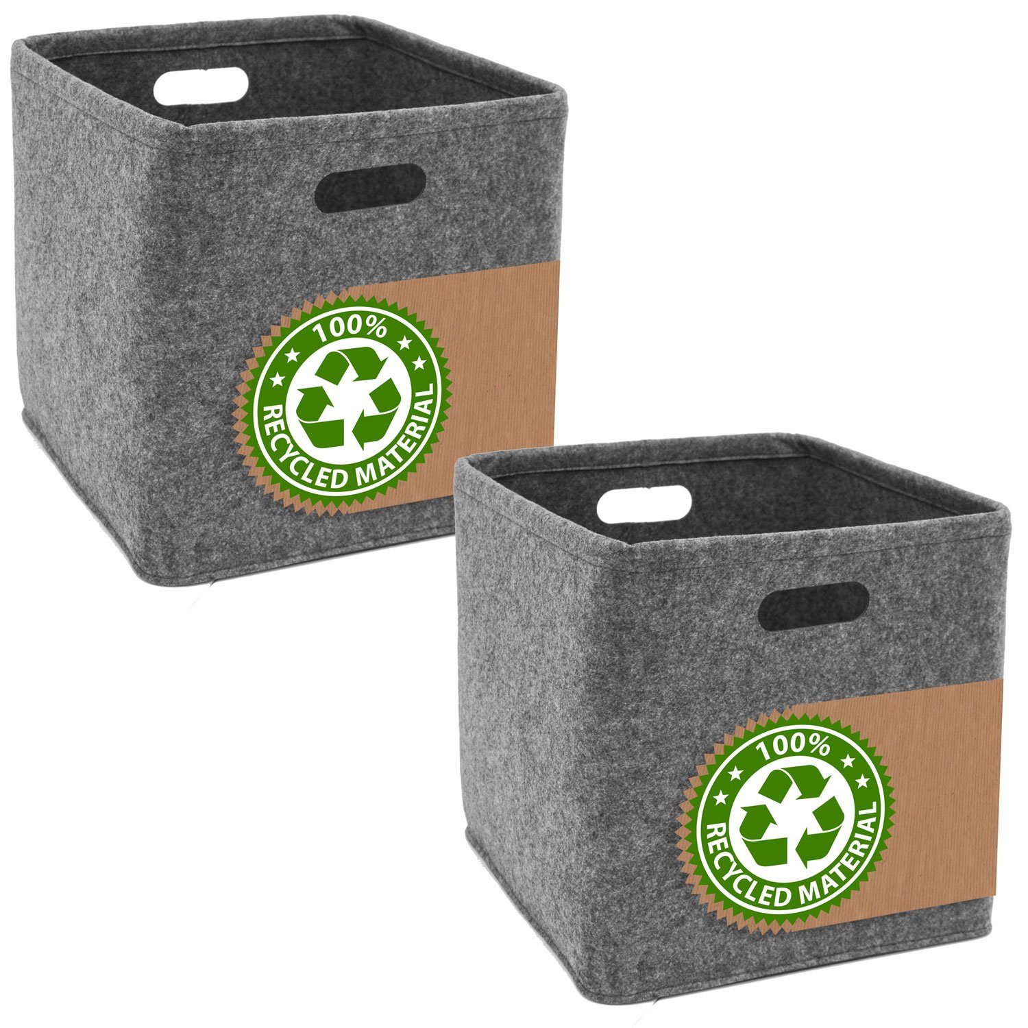 Aufbewahrungskorb 2er Set - 33x33x33 Filz Aufbewahrungsbox - Kallax Regaleinsatz Faltbar
