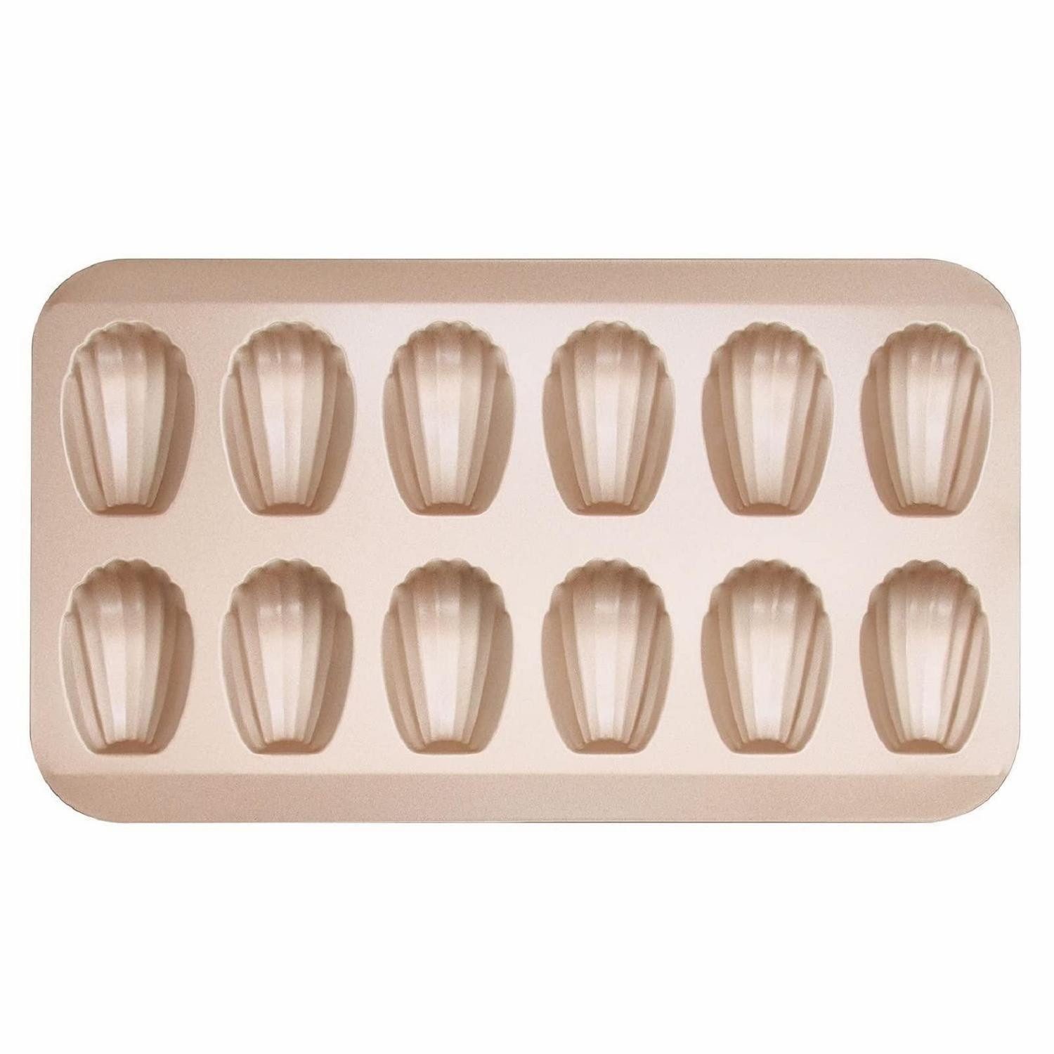 LuxusKollektion Muffinform Madeleineform 12 Mulden Stahl Gold, (12-tlg)