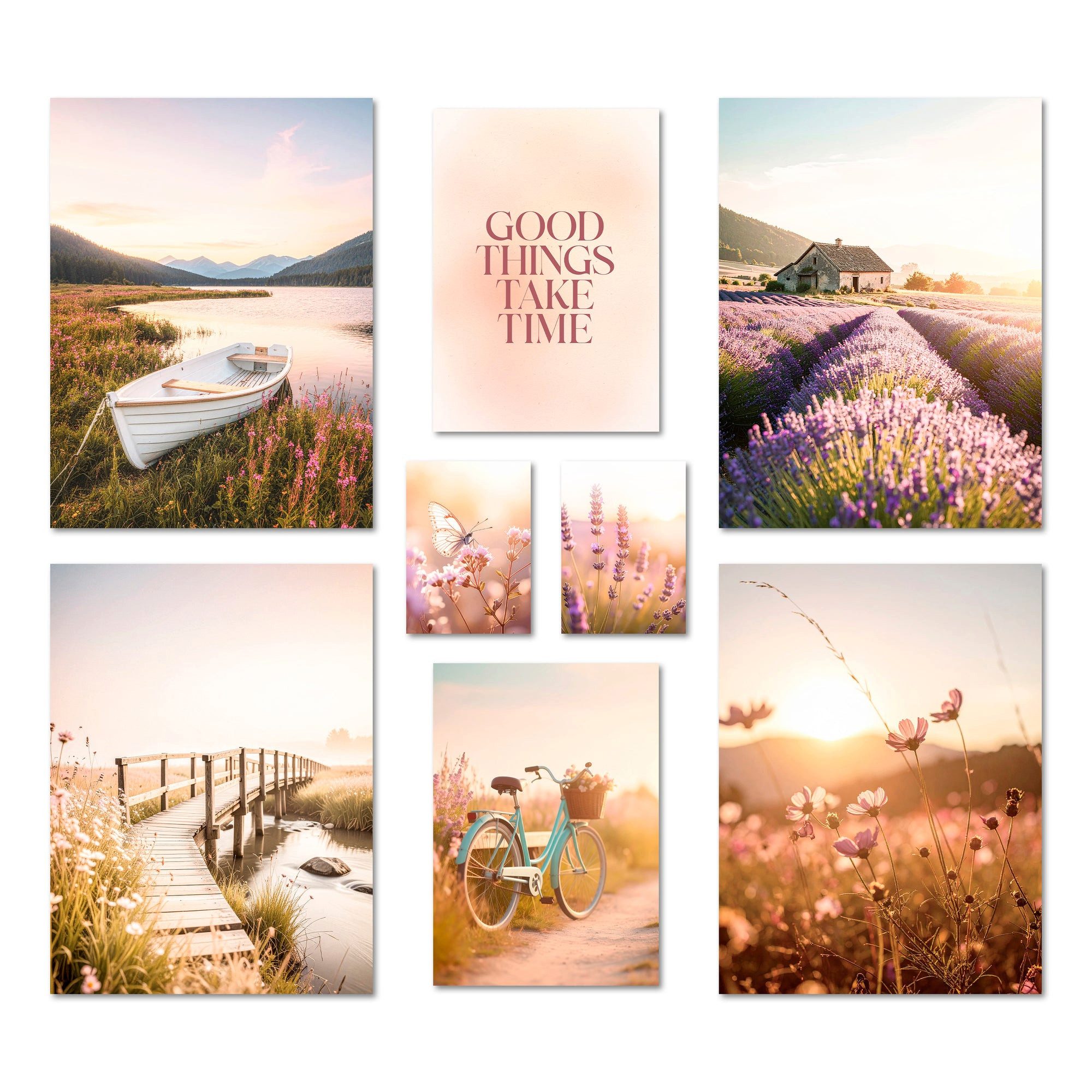 ARTFAVES Bilder-Collage Poster Set - Vintage Lake Summer - Deko Wandbilder günstig online kaufen