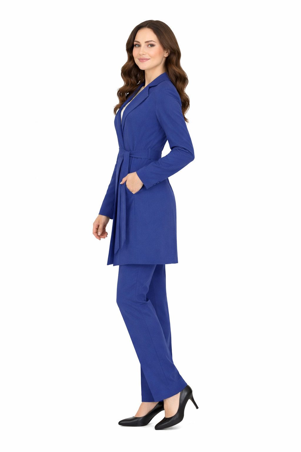 Modavitrini Hosenanzug Damen Zweiteiler Longblazer mit Hose elegant Modest günstig online kaufen