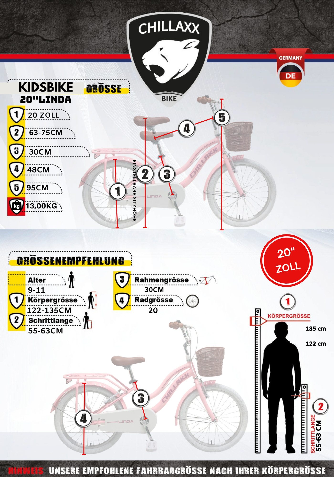 Chillaxx City Bike Chillaxx Bike Linda Premium Kids City Bike in 20 inch