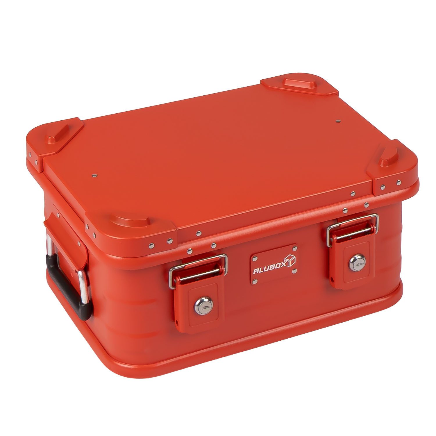 ALUBOX Kiste mit Deckel Metallkiste Spielzeugkiste E18 Liter (Abmessungen 42 x 32 x 20 cm), 7 verschiedene Farben - stapelbar & abschließbar