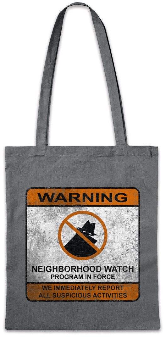 Beuteltasche Neighborhood Watch Sign Stofftasche Nachbarschaftswache Zeichen Symbol