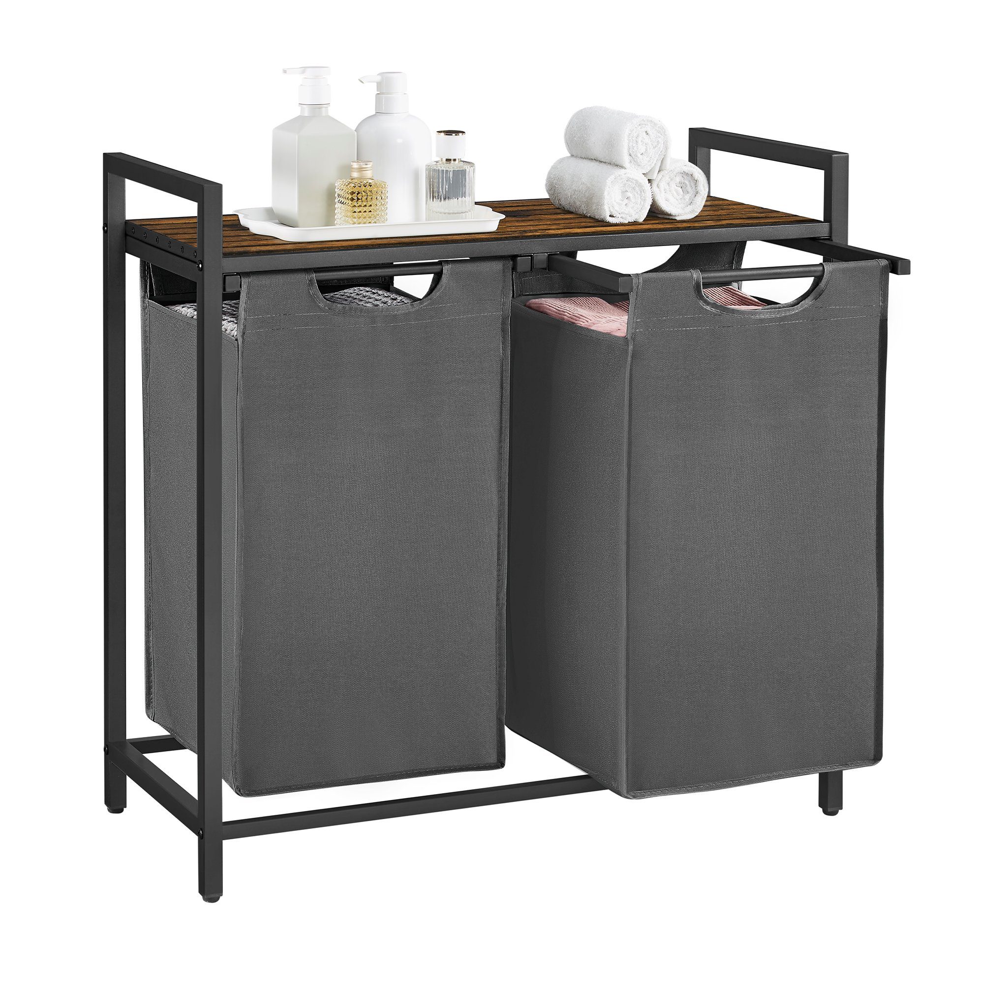 VASAGLE Wäschekorb, 2 Wäschesäcke aus Oxford-Gewebe, abnehmbar, 2 x 46 L günstig online kaufen