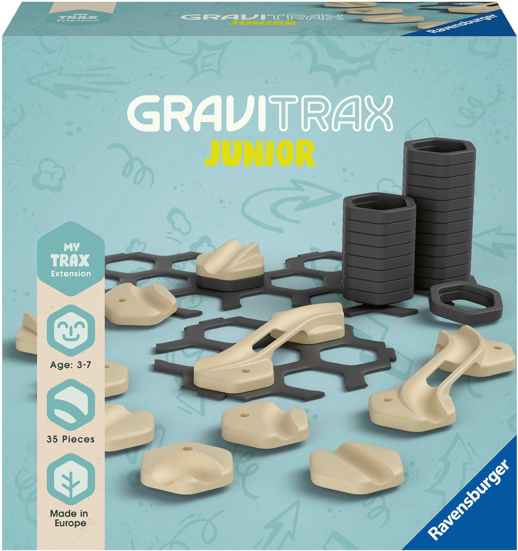 Ravensburger Kugelbahn-Bausatz GraviTrax Junior Extension Trax, Made in Europe