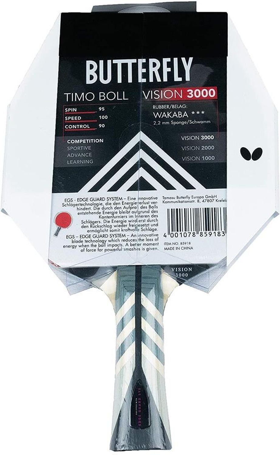 Boll Table Racket Tennis Tischtennis Timo Bat Vision Tischtennisschläger Schläger 3000, Butterfly