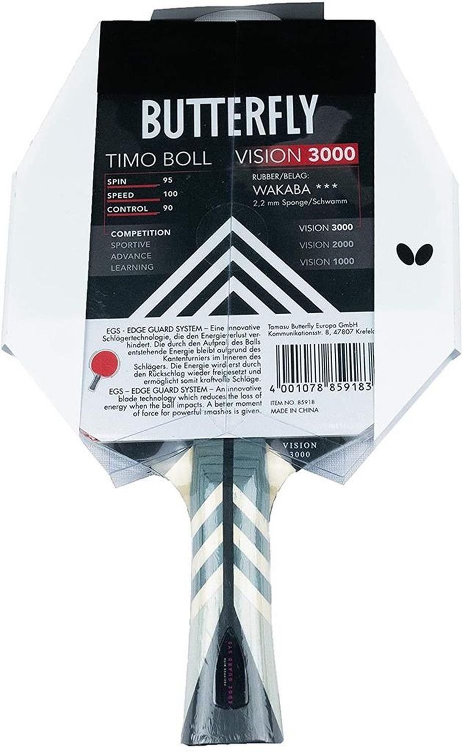 Butterfly Tischtennisschläger Timo Boll Vision 3000, Tischtennis Schläger Racket Table Tennis Bat