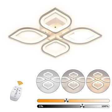 Daskoo Deckenleuchten 4/8 Köpfe LED Deckenlampe mit Fernbedienung Dimmbar Schlafzimmer, LED fest integriert, Warmweiß/Neutralweiß/Kaltweiß, LED Deckenleuchte stufenlos dimmbar