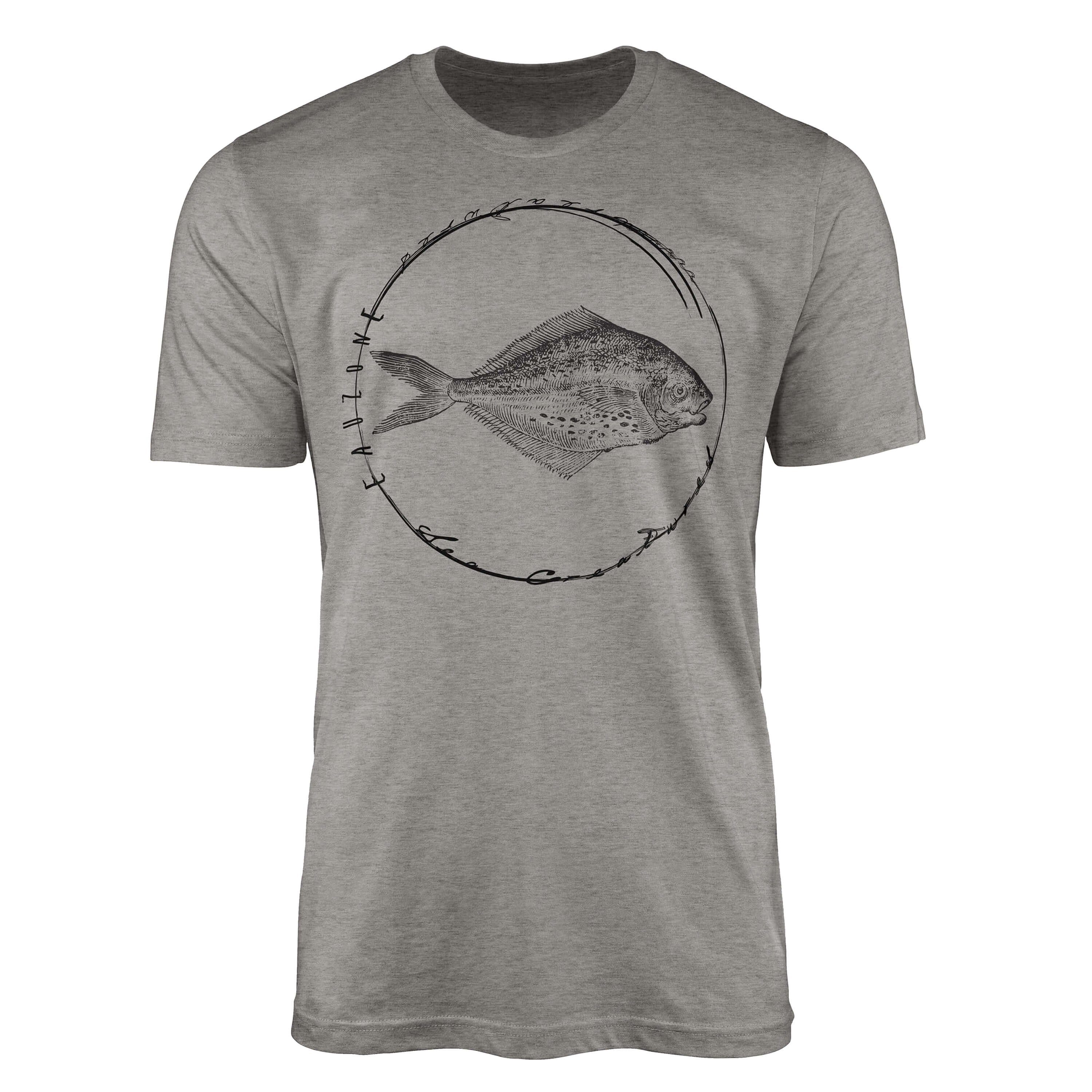 Sinus Art T-Shirt T-Shirt Tiefsee Fische - Serie: Sea Creatures, feine Struktur und sportlicher Schnitt / Sea 069 Ash