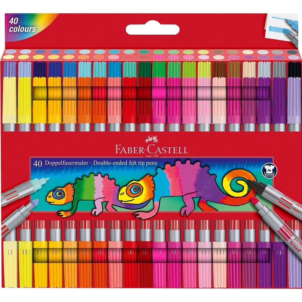 FABER-CASTELL Doppelfasermaler, 40er Etui
