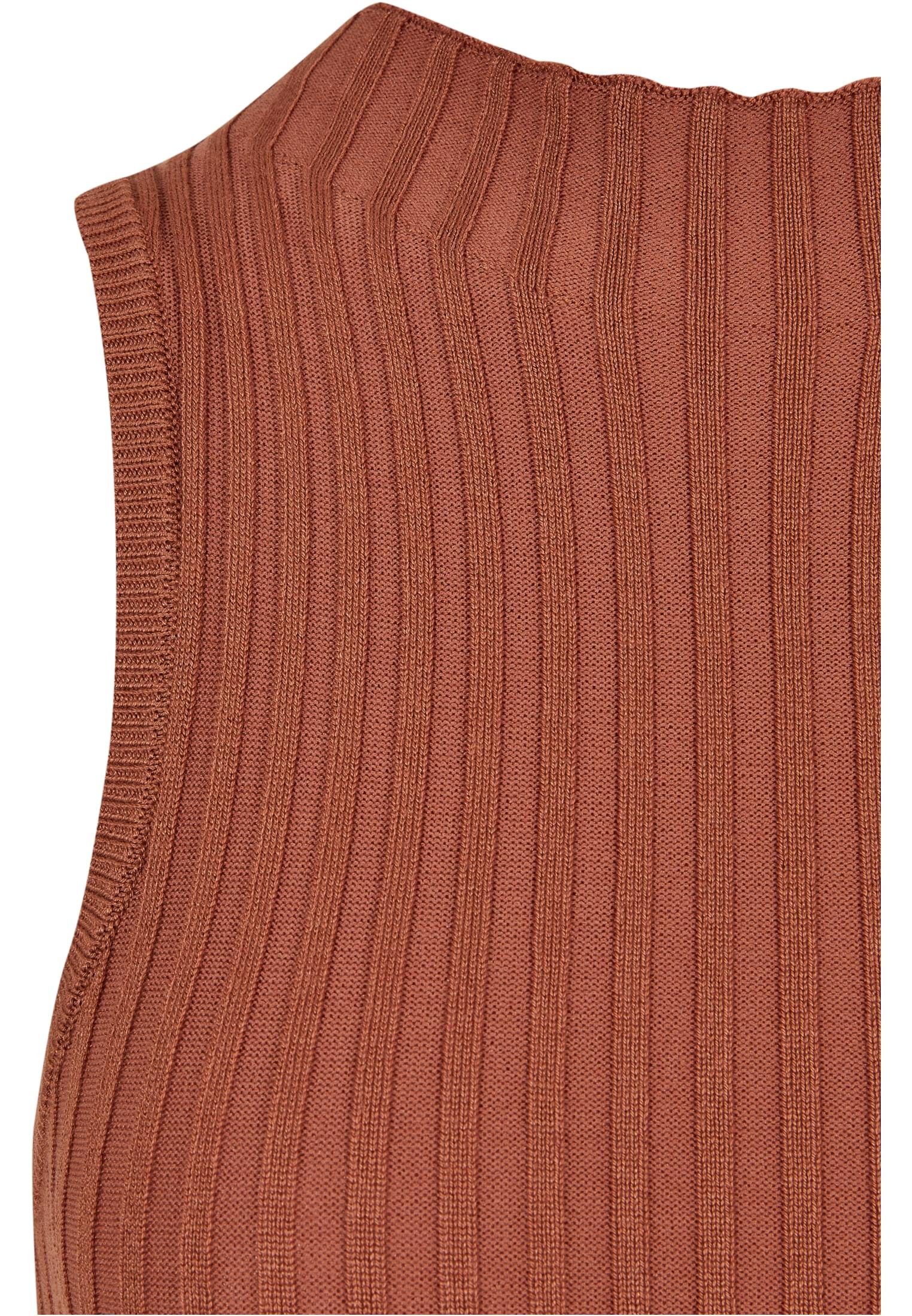 URBAN CLASSICS T-Shirt Ladies Rib terracotta Body Sleevless (1-tlg) Knit Damen