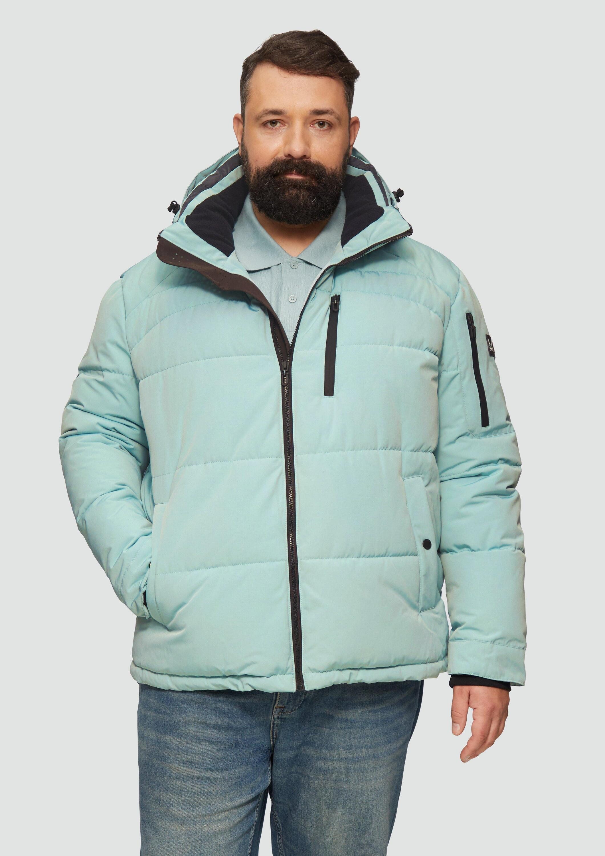 s.Oliver Winterjacke Outdoor-Jacke Wasserabweisende Steppjacke mit abnehmbarer Kapuze